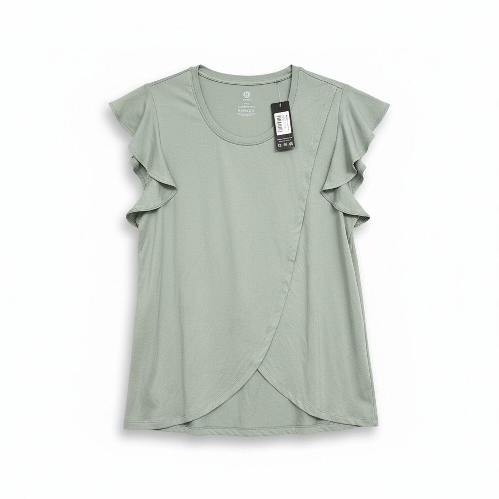 Kindred Bravely Sage Green Ruffle Sleeve Short Sleeve Tee